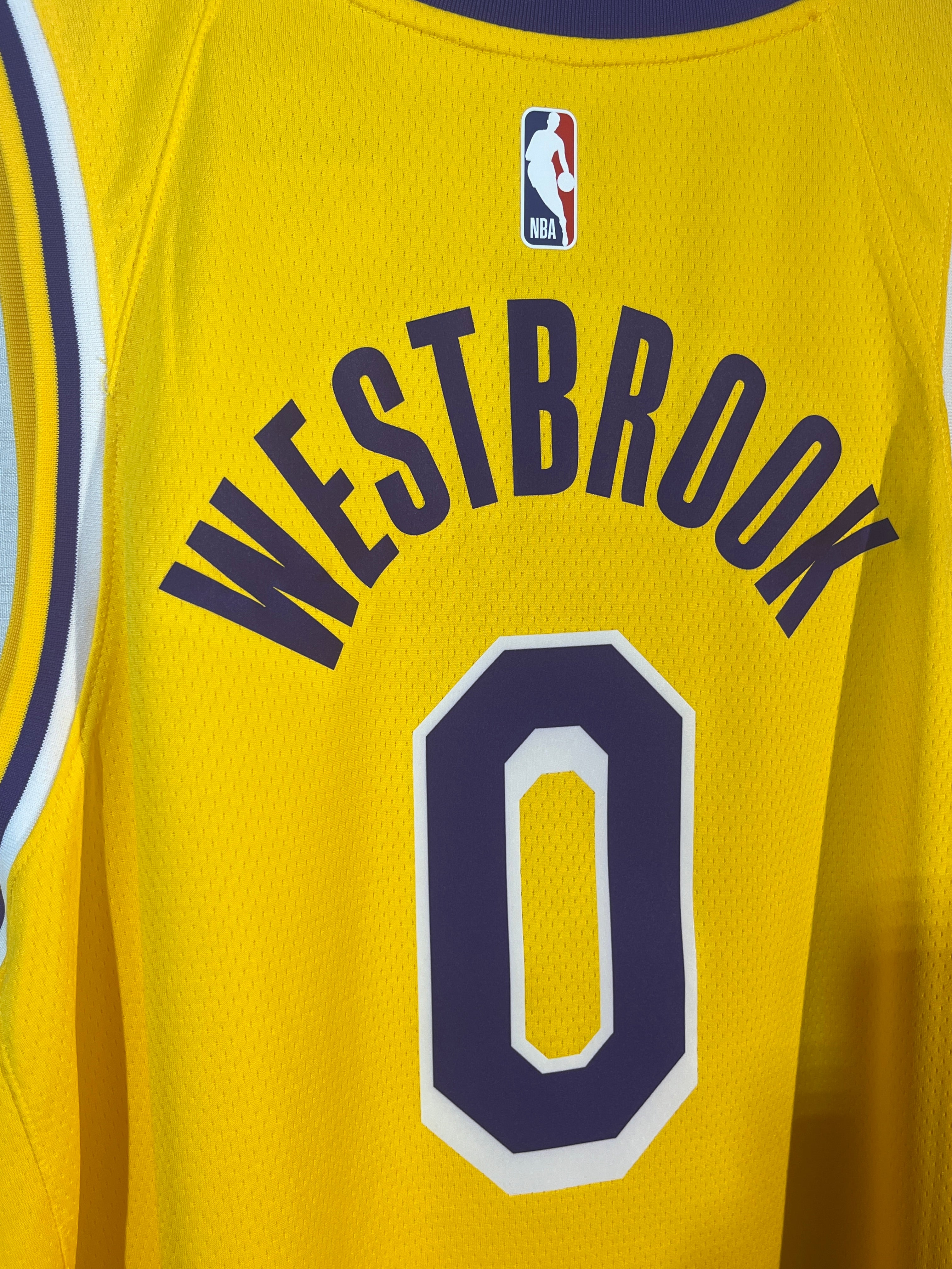 Russel Westbrook Jersey Mens XL 52 Los Angeles LA Lakers 00 Swingman CW3669-741, photo 13